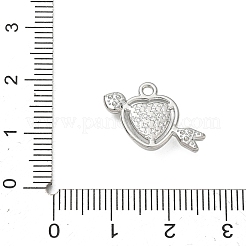 Pendentifs en alliage et strass en forme de cœur avec breloque flèche&nbsp;RB-CBA7D90-03P
