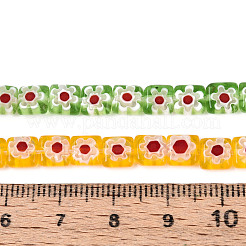 Ручной работы millefiori стеклянные бусины нитки LAMP-T022-10M