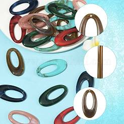 24шт 6 цвета акриловые подвески&nbsp;OACR-FS0002-64