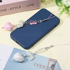 4шт 2-х цветный сплав с акриловым брелоком AJEW-GL0002-69