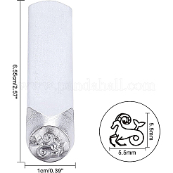 鉄シールスタンプ  スタンピングツール  レザークラフト用  12つの星座模様  山羊座  65.5x10mm&nbsp;AJEW-BC0001-05D