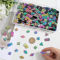 200 шт. 4 стиля радужных переливающихся стеклянных кабошонов&nbsp;MOSA-SP0001-03