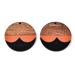 Pendentifs en bois de résine et de noyer&nbsp;RESI-S389-064