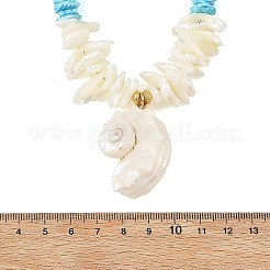 Halsketten mit Anhänger aus natürlichen Muschelsplittern und Perlen für Damen&nbsp;NJEW-JN06388