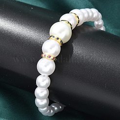 Круглые бусины из искусственного жемчуга для женщин BJEW-B124-01G