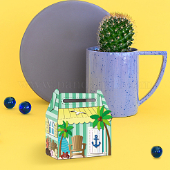 Stanzschablonen aus Kohlenstoffstahl mit Strandhausmotiv&nbsp;DIY-WH0309-3818