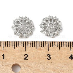 Колпачки для бусин из прозрачного кубического циркония из латуни&nbsp;KK-V015-08P