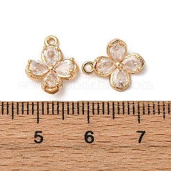 Breloques de zircone cubique clair pavés en laiton&nbsp;KK-Z112-37G