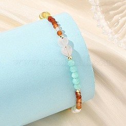 Pulseras de cuentas facetadas de ópalo amarillo natural&nbsp;BJEW-JB14487