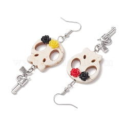 Латунь болтающийся серьги EJEW-JE06039