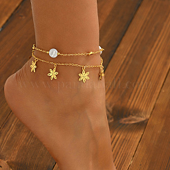 Элегантные женские браслеты с подвеской в виде цветка из латуни и искусственного жемчуга для повседневной носки в отпуске PP8561