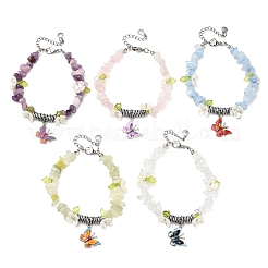 5 bracciale con ciondolo a farfalla in lega stampata&nbsp;BJEW-JB12404