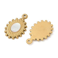 Подвески из натуральной белой ракушки из нержавеющей стали 304 STAS-L288-11G-02