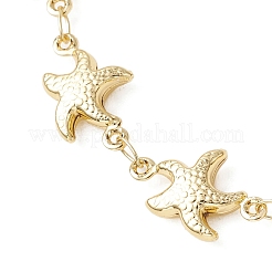 Браслеты-цепочки в форме морской звезды из нержавеющей стали 304 для женщин&nbsp;AJEW-AN00769