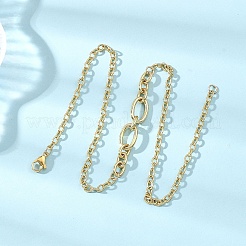 Латунные ожерелья-цепочки из проволоки Фигаро&nbsp;NJEW-JN05690