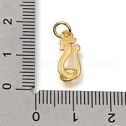 真鍮製のフック  丸カン付き  ラックめっき  ゴールドカラー  14x6.5x1.4mm  穴：3mm/ 4mm&nbsp;KK-CBA0DF0-19B-G