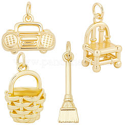 8шт 4 стиля латунные подвески&nbsp;KK-BBC0023-02B