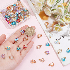 100шт гальванические стеклянные бусины подвески&nbsp;FIND-PH0008-59