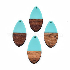 Pendentifs en résine opaque et bois de noyer&nbsp;RESI-N025-032-B03