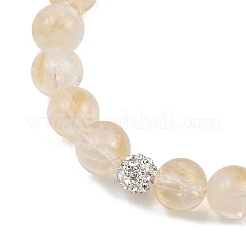 Браслеты из натуральных цитриновых круглых бусин BJEW-JB12388