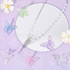 40 шт. 5-цветные радужные переливающиеся прозрачные акриловые бусины с УФ-покрытием OACR-SC0001-19