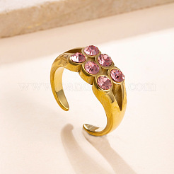 Manschettenringe aus Edelstahl 304 mit Zirkonia-Pavé&nbsp;WG0CBCB-01