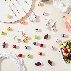 140 шт. 7 вида спортивных непрозрачных акриловых бусин MACR-PA0001-08