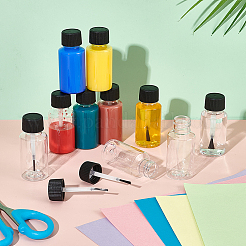 DIYのエッセンシャルオイルボトル  プラスチック製の空のボトル  キャップとソフトブラシ付き  ブラック  2.7x6.4cm  容量：20ml（0.68fl.oz）&nbsp;AJEW-WH0348-302B-02
