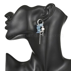 Ohrhänger mit natürlichen Aquamarin-Splittern&nbsp;EJEW-TA00817-03