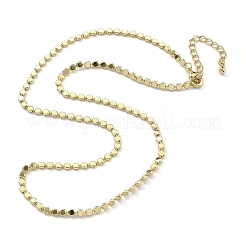 Латунные плоские шариковые цепочки ожерелья для женщин&nbsp;LS-NJEW-U035-01G