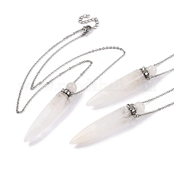Colliers avec pendentif en forme de bouteille de parfum en pierre naturelle mélangée&nbsp;G-B089-02P