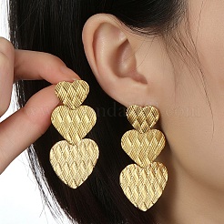 201 серьги-гвоздики в форме сердца из нержавеющей стали EJEW-D084-16G