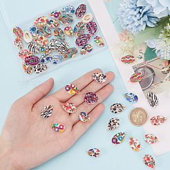 60 шт. 10 стиля подвески из натуральной ракушки каури с принтом SSHEL-GA0001-11