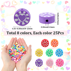 200шт 8 цвета бусины из полимерной глины ручной работы CLAY-SP0001-05