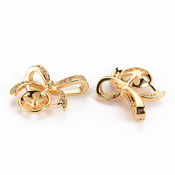 Латунные микропейв прозрачные кубические циркониевые шпильки KK-S356-278-NF