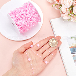 1 рулон пластиковых цепочек с круглыми бусинами в виде жемчужин DIY-SC0025-23