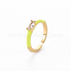 Anelli per polsini in ottone smaltato&nbsp;RJEW-T016-29J-NF