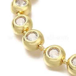 Браслеты-цепочки из латуни с микропаве и кубическим цирконием&nbsp;BJEW-P336-09G