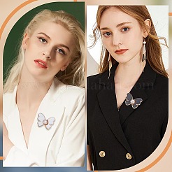 12 шт. 2-цветная эмалированная бабочка из сплава с пластиковыми перламутровыми регулируемыми булавками для джинсов&nbsp;FIND-AR0005-47