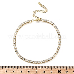 Латунные браслеты-цепочки с микропаве из прозрачных кубических цирконий для женщин&nbsp;BJEW-S170-02G-A