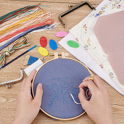 DIYの財布作りキット  バッグ財布財布刺繡スターターキットを含む  鉄の縫製指ぬきとピン  プラスチック針糸通し  ミックスカラー  15x23x2.3cm&nbsp;DIY-CA0003-86