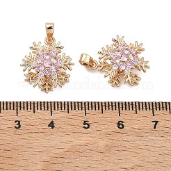 Weihnachtliche drehbare Anhänger aus Messing mit Mikropavé-Fassung und Zirkonia&nbsp;KK-A287-10G