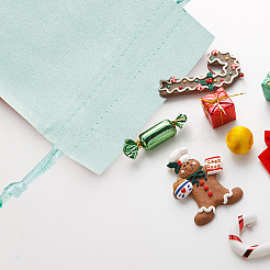 12шт сумки на шнурке из бархатной ткани&nbsp;TP-DR0001-01B-03