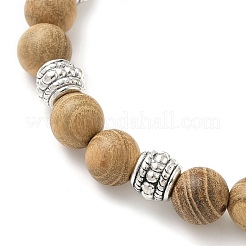 Браслеты с подвесками из цветочного сплава BJEW-JB12354-01