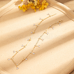 Женские ожерелья из овальной цепочки с треугольными кисточками и кристаллами из нержавеющей стали 201&nbsp;IJ7847