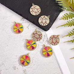 5шт экологически чистая латунь микро паве кубический цирконий с эмалевыми подвесками KK-SZ0005-71