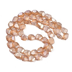 Стеклянные бусины с гальваническим покрытием  EGLA-C009-01A-PL02