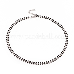 Collana con catena a maglie di grano smaltato&nbsp;NJEW-P220-02P