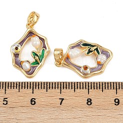 Pendentifs d'émail en laiton &nbsp;KK-H078-04B-G01