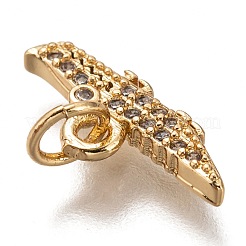 Латунные микропаве прозрачные кубические циркониевые подвески&nbsp;ZIRC-B002-53G